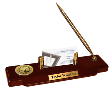Fort Hays State University Gold Engraved Medallion Desk Pen Set