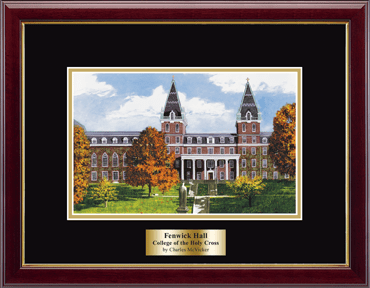 College of the Holy Cross Framed Lithograph in Gallery