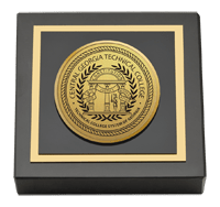 Central Georgia Technical College Gold Engraved Medallion Paperweight