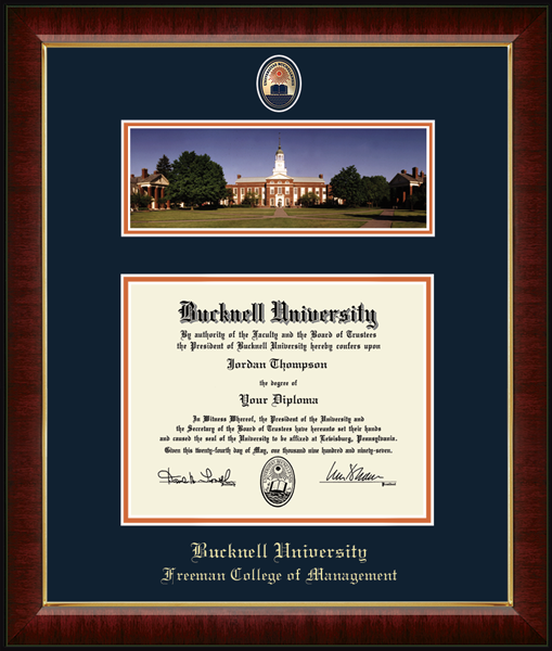 Bucknell University Campus Scene Masterpiece Diploma Frame in Murano