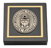 Benedictine University paperweight - Masterpiece Medallion Paperweight