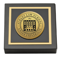 Albany Law School Gold Engraved Medallion Paperweight