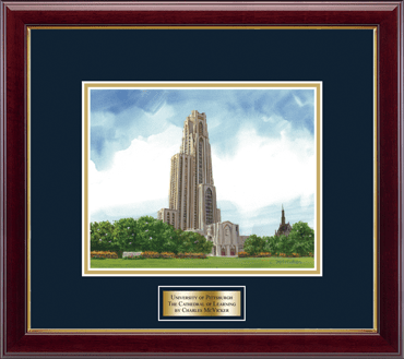 University of Pittsburgh Framed Lithograph in Gallery