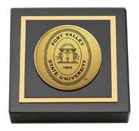 Fort Valley State University Gold Engraved Medallion Paperweight
