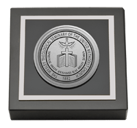 Wesley Theological Seminary Silver Engraved Medallion Paperweight