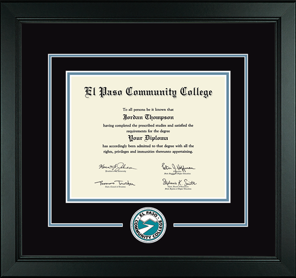 El Paso Community College Lasting Memories Circle Logo Diploma Frame in Arena