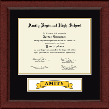 Amity Regional High School Lasting Memories Banner Diploma Frame in Sierra