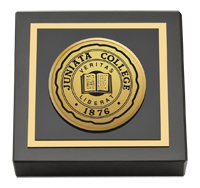 Juniata College Gold Engraved Medallion Paperweight