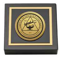 Capitol Technology University Gold Engraved Medallion Paperweight