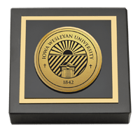 Iowa Wesleyan University Gold Engraved Medallion Paperweight