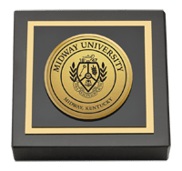 Midway University Gold Engraved Medallion Paperweight
