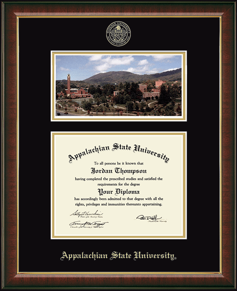 Appalachian State University Campus Scene Diploma Frame in Murano