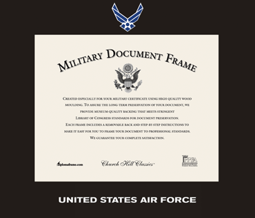 United States Air Force Academy certificate frame - Spectrum Wall Certificate Frame in Expo Black