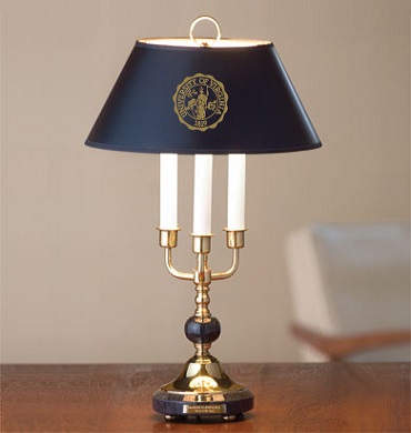 University of Virginia Virginia Brass & Marble Lamp by M.LaHart & Co.
