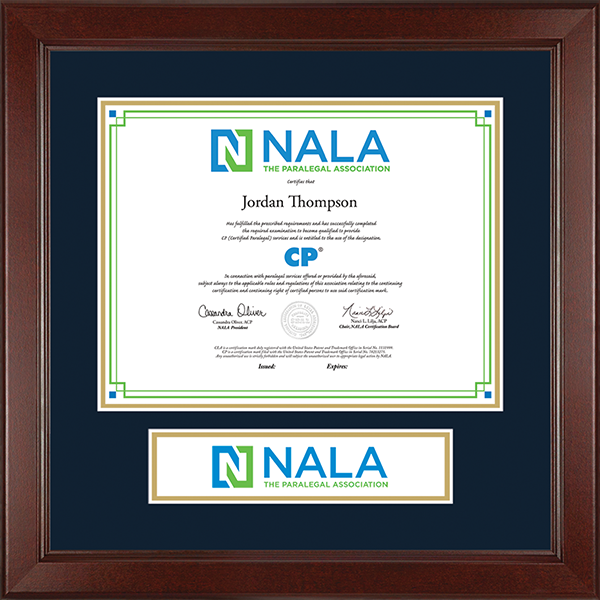 NALA The Paralegal Association certificate frame - Lasting Memories Banner Certificate Frame in Sierra