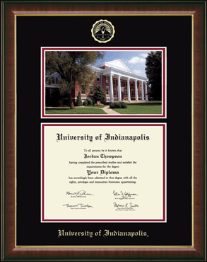 University of Indianapolis Campus Scene Diploma Frame in Murano
