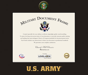 United States Army certificate frame - Spectrum Wall Certificate Frame in Expo Black