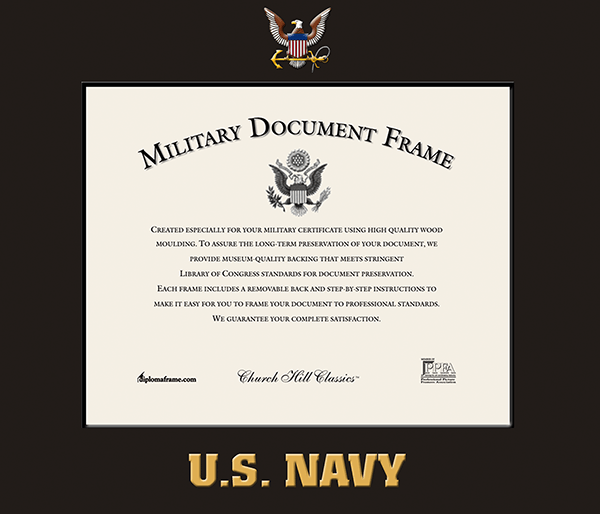 United States Navy Spectrum Wall Certificate Frame in Expo Black