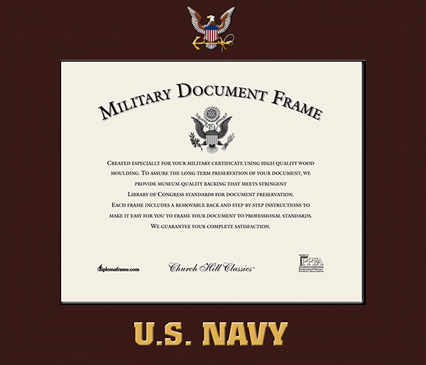 United States Navy Spectrum Wall Certificate Frame in Expo Cherry