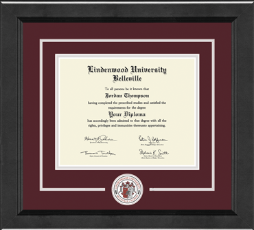 Lindenwood University-Belleville diploma frame - Lasting Memories Circle Logo Diploma Frame in Arena