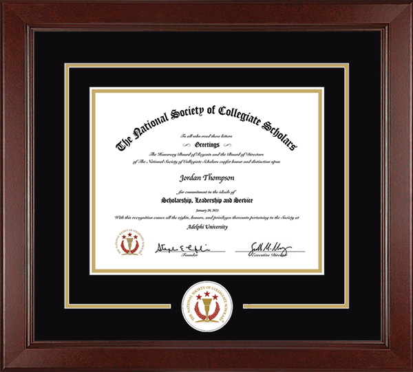 The National Society of Collegiate Scholars certificate frame - Lasting Memories Circle Logo Certificate Frame in Sierra