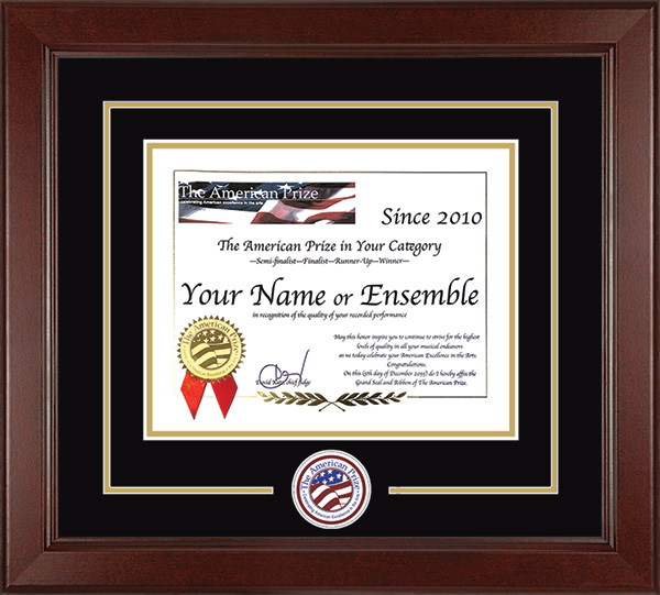 The American Prize Lasting Memories Circle Logo Certificate Frame in Sierra