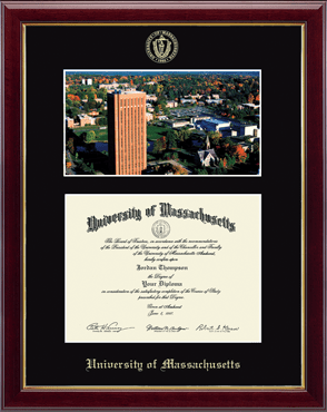 University of Massachusetts Amherst Campus Scene Diploma Frame in Gallery