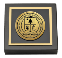 Northwestern Health Sciences University Gold Engraved Medallion Paperweight
