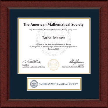 American Mathematical Society Lasting Memories Banner Certificate Frame in Sierra