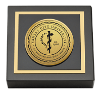 Kansas City University of Medicine and Biosciences Gold Engraved Medallion Paperweight