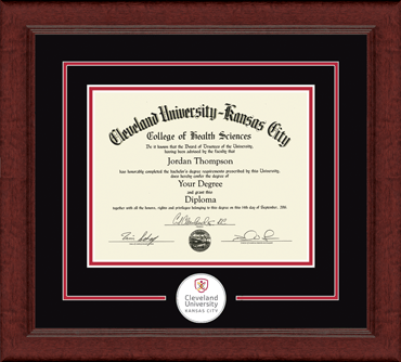 Cleveland University-Kansas City Lasting Memories Circle Logo Diploma Frame in Sierra