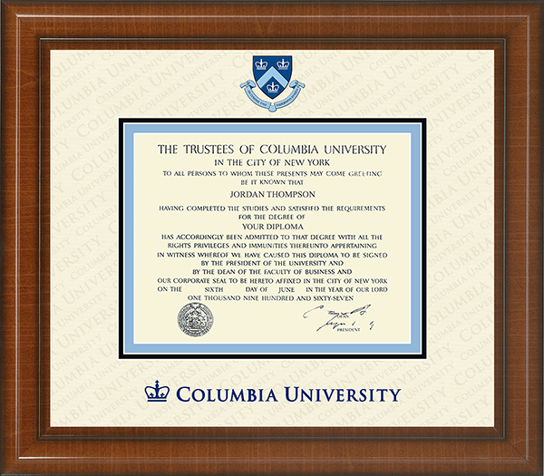 Columbia University Dimensions Plus Diploma Frame in Prescott