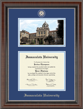 Immaculata University Campus Scene Masterpiece Diploma Frame in Chateau