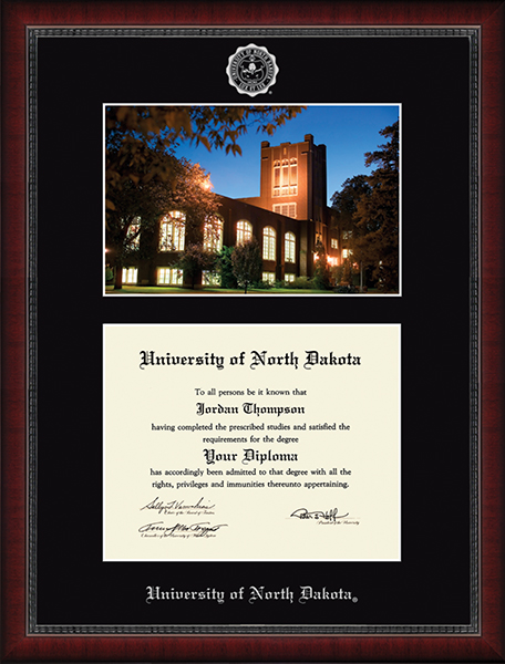 University of North Dakota Campus Scene Diploma Frame in Sutton