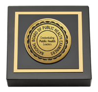 National Board of Public Health Examiners Gold Engraved Medallion Paperweight
