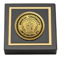 Brescia University Gold Engraved Medallion Paperweight