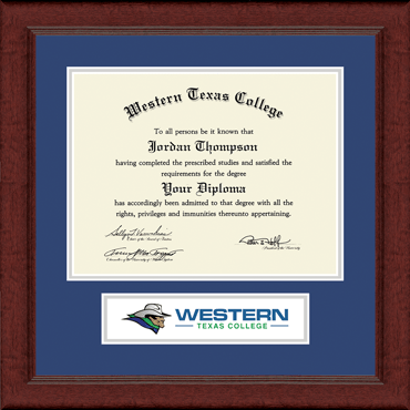 Western Texas College Lasting Memories Banner Diploma Frame in Sierra