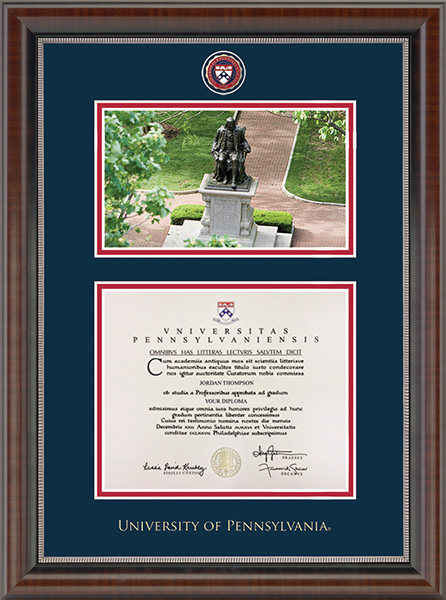 University of Pennsylvania Campus Scene Masterpiece Diploma Frame in Chateau
