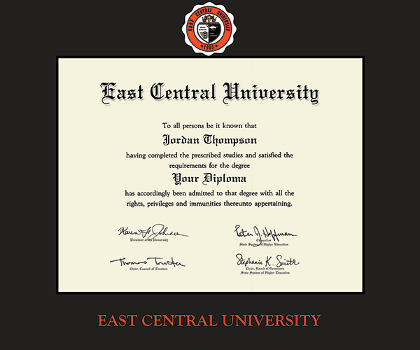 East Central University Spectrum Wall Diploma Frame in Expo Black
