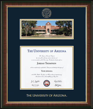 The University of Arizona Campus Scene Diploma Frame in Murano
