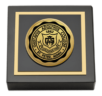 Gustavus Adolphus College Gold Engraved Medallion Paperweight