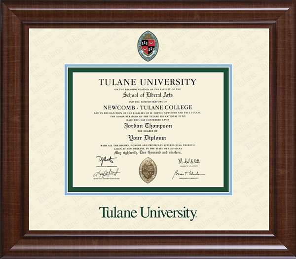 Tulane University Dimensions Plus Diploma Frame in Prescott