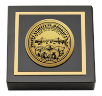 Pratt Institute Gold Engraved Medallion Paperweight