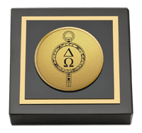 Delta Omega Honorary Society in Public Health Gold Engraved Medallion Paperweight