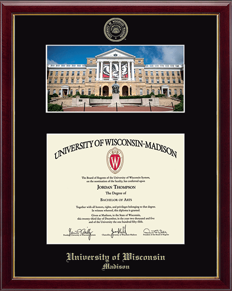 University of Wisconsin Madison Campus Scene Diploma Frame in Galleria