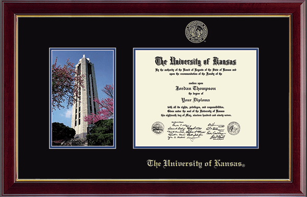 The University of Kansas Campus Scene Diploma Frame in Gallery