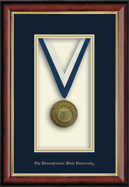 Pennsylvania State University shadowbox frame - Commemorative Medal Shadowbox Frame in Southport Gold