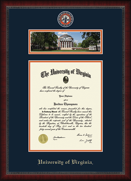 University of Virginia Campus Scene Diploma Frame in Sutton