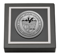 Sierra Nevada College Silver Engraved Medallion Paperweight