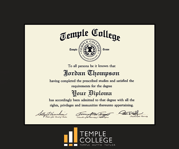 Temple College Spectrum Wall Diploma Frame in Expo Black